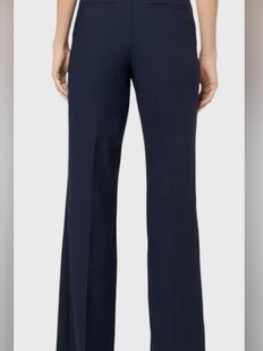 Classic Navy Wide-Leg Women’s Wool Trousers